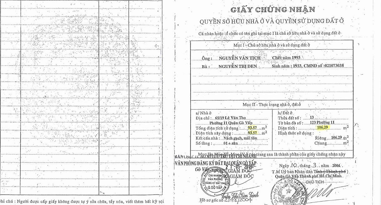 Bán nhà đường Lê Văn Thọ quận Gò Vấp