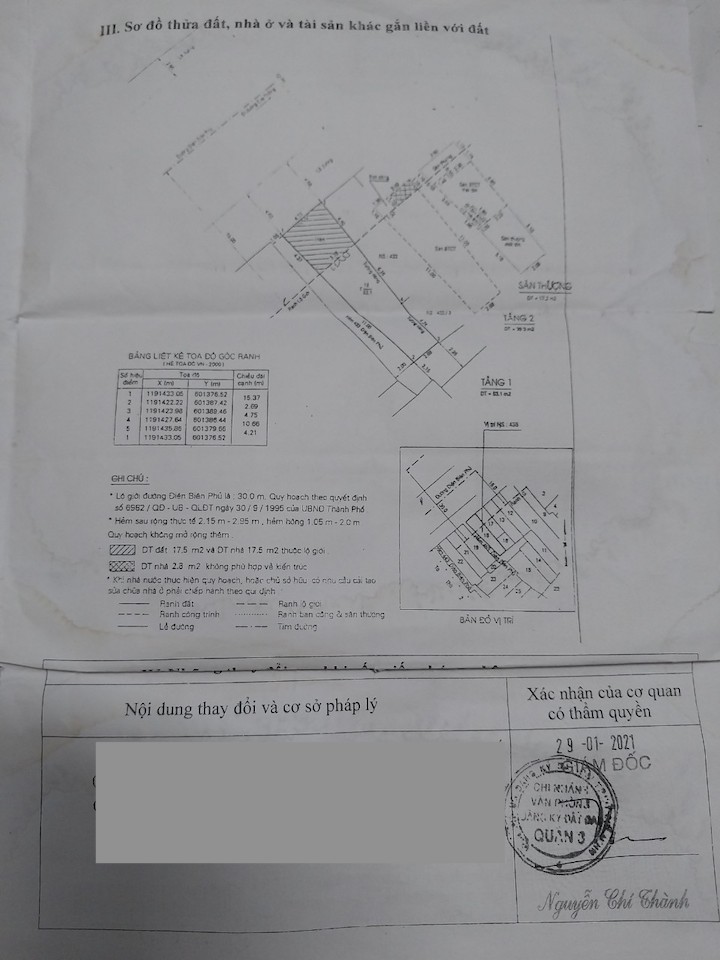 Bán nhà 435 đường Điện Biên Phủ Quận 3