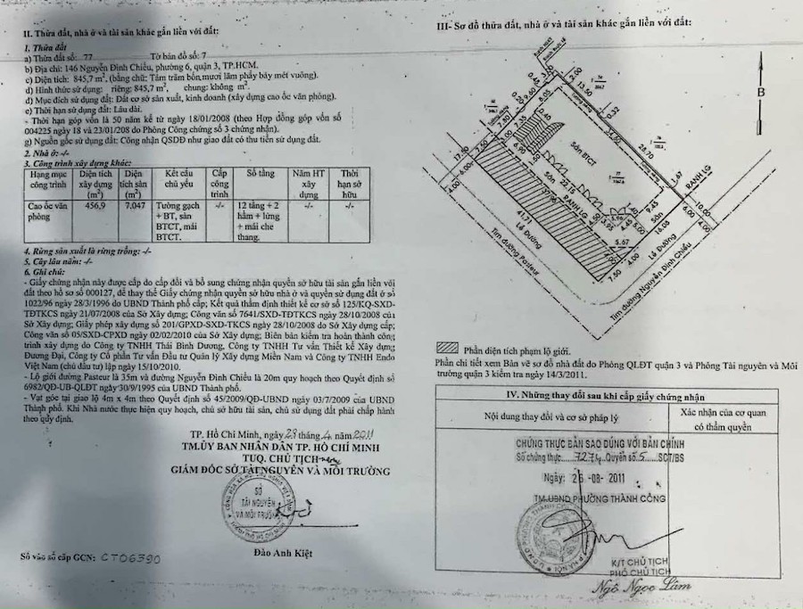 Bán tòa nhà góc 2 mặt tiền 146 Nguyễn Đình Chiểu Quận 3