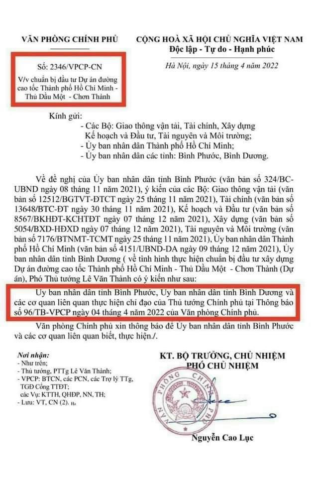Phê duyệt dự án cao tốc Thành phố Hồ Chí Minh - Chơn Thành