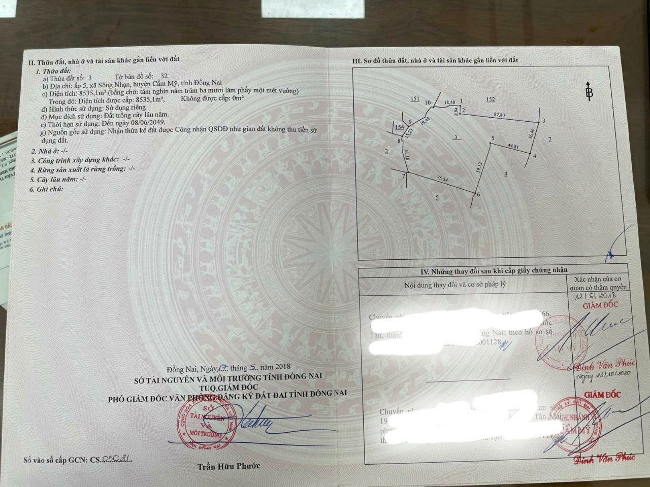Bán đất xã Sông Nhạn tỉnh Đồng Nai
