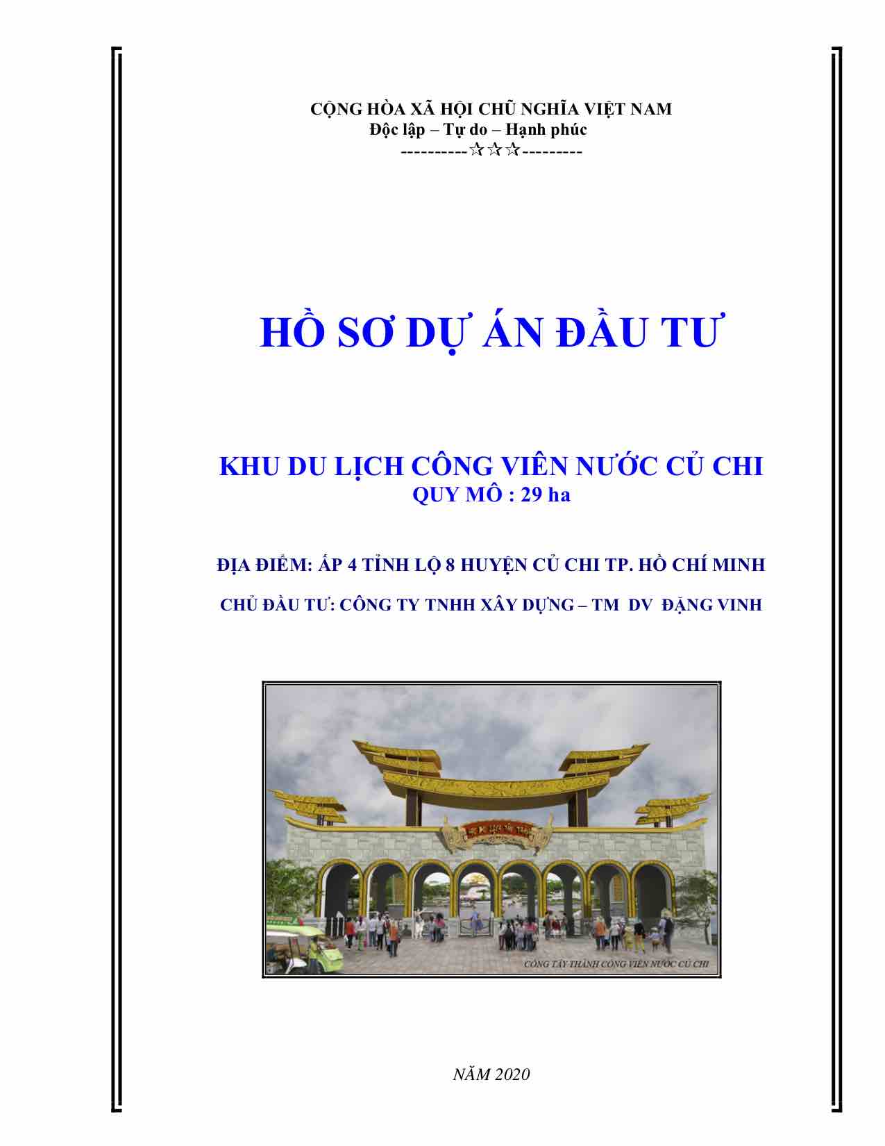 Tìm nhà đầu tư khu du lịch công viên nước Củ Chi huyện Củ Chi