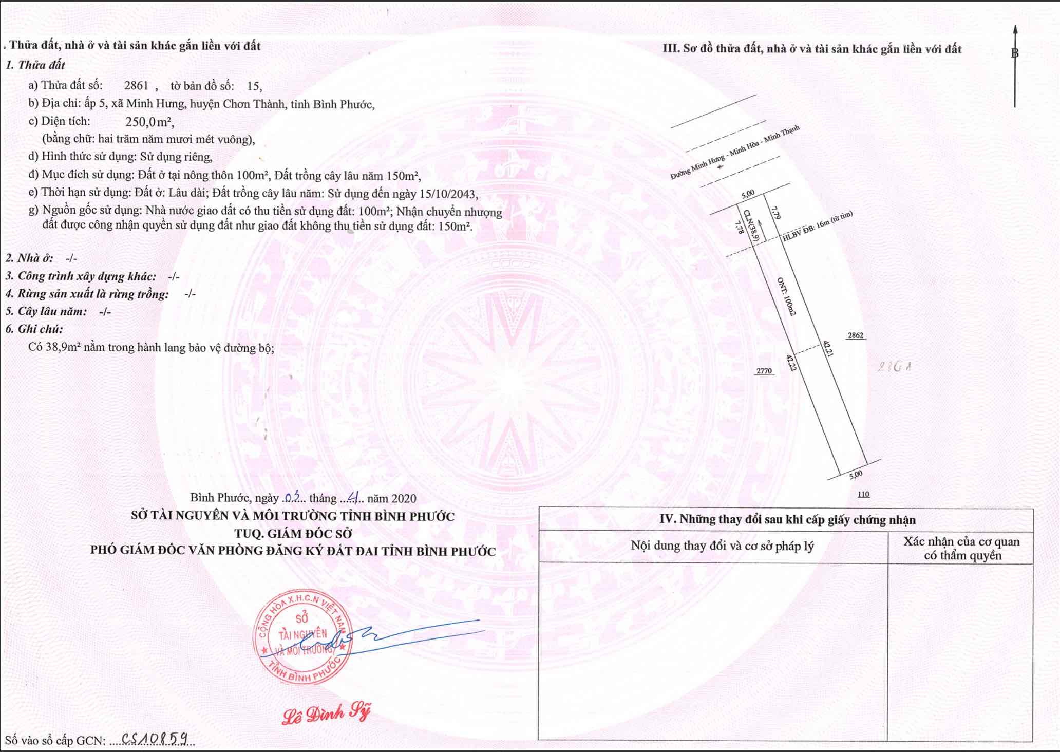 Bán nhà mặt tiền Đại lộ Minh Hưng tỉnh Bình Phước